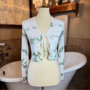 Garage tie bust cropped cardigan size small